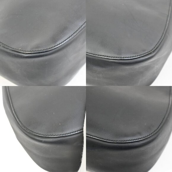 GUCCI Logo Bamboo Shoulder Hand Bag Leather Black Red Italy 61FB846 - Picture 7 of 16